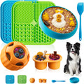 Dog Enrichment Toys 6 Pack - Dog Toys to Keep Them Busy, Lick Mat, Ball & Bowl with Peanut Butter, Frozen Treat Puzzle Dispenser for Anxiety Relief, Reduce Boredom, Perfect for Bathing Grooming